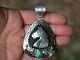 Large Navajo A Mariano Sterling Turquoise Stone Horse Pendant