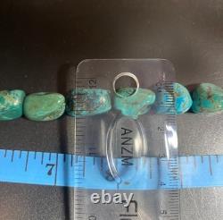 Large Vintage Native American Natural Blue Turquoise Nugget Beaded Necklace A127