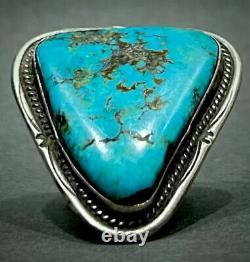 Large Vintage Navajo Native American Sterling Silver Turquoise Ring STUNNING