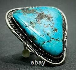 Large Vintage Navajo Native American Sterling Silver Turquoise Ring STUNNING