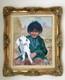 Leonard Borman Native American Navajo Girl With A Goat Large Painting +2 Small