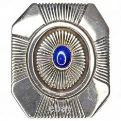 Leonard Nez Native American Navajo Sterling Silver Lapis Lazuli Pendant Brooch