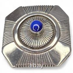 Leonard Nez Native American Navajo Sterling Silver Lapis Lazuli Pendant Brooch