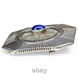 Leonard Nez Native American Navajo Sterling Silver Lapis Lazuli Pendant Brooch