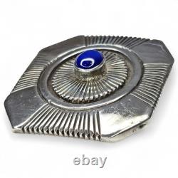 Leonard Nez Native American Navajo Sterling Silver Lapis Lazuli Pendant Brooch