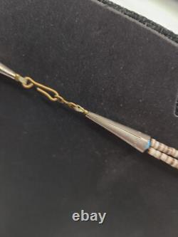 Long Cone Vintage Native American Navajo Turquoise Sterling Silver Necklace 31