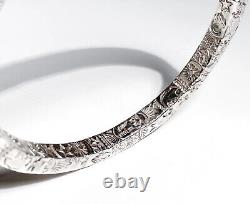 Lujan Sterling Southwest, Native American, Navajo 4-Sided Hand-stamped Bracelet