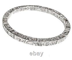 Lujan Sterling Southwest, Native American, Navajo 4-Sided Hand-stamped Bracelet