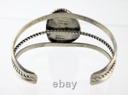 M Burnside Navajo Native American Sterling Silver Turquoise Cuff Bracelet 6.5 In