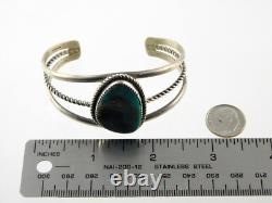 M Burnside Navajo Native American Sterling Silver Turquoise Cuff Bracelet 6.5 In