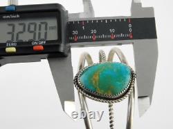 M Burnside Navajo Native American Sterling Silver Turquoise Cuff Bracelet 6.5 In