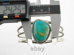 M Burnside Navajo Native American Sterling Silver Turquoise Cuff Bracelet 6.5 In