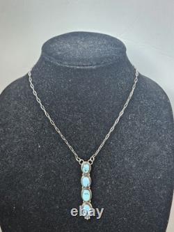 Marcella James Navajo Sterling Silver Turquoise Necklace Pendant Signed