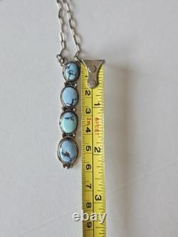 Marcella James Navajo Sterling Silver Turquoise Necklace Pendant Signed