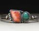 Mary Cayatineto Native American Navajo Turquoise Sterling Silver Cuff Bracelet