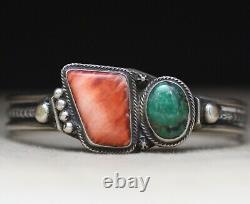 Mary Cayatineto Native American Navajo Turquoise Sterling Silver Cuff Bracelet