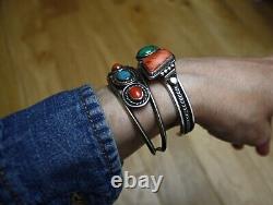 Mary Cayatineto Native American Navajo Turquoise Sterling Silver Cuff Bracelet