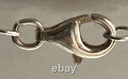 Mary Yazzie Navajo Handmade Sterling Inlay Turquoise Feather Necklace 22