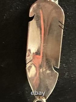 Mary Yazzie Navajo Handmade Sterling Inlay Turquoise Feather Necklace 22