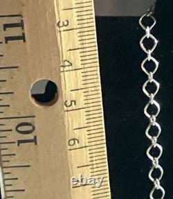 Mary Yazzie Navajo Handmade Sterling Inlay Turquoise Feather Necklace 22