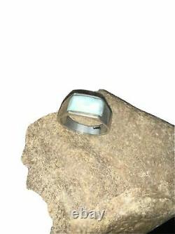 Mens Larimar Native American Navajo Sterling Silver Ring Set 12 01738