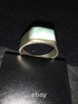 Mens Larimar Native American Navajo Sterling Silver Ring Set 12 01738