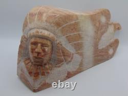 NATIVE AMERICAN NAVAJO ALABASTER SCULPTURE BY ARTIST SUSIE JOE Long 11 LBS