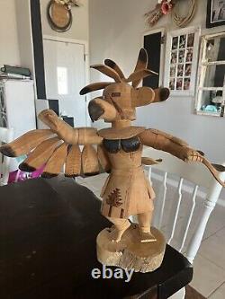 NATIVE AMERICAN NAVAJO EAGLE KACHINA BY ROBERT PLATERO Appx 23 Inches Tall
