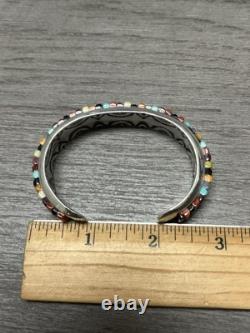NATIVE AMERICAN NAVAJO RAY ADAKAI TURQUOISE Cuff Bracelet 42.4G. 925 Sterling OP