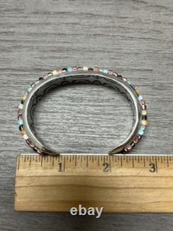 NATIVE AMERICAN NAVAJO RAY ADAKAI TURQUOISE Cuff Bracelet 42.4G. 925 Sterling OP