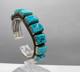 Native American Navajo Silver & Turquoise Cuff Bracelet E H Grey 58.86 G