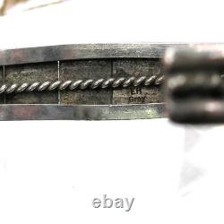 NATIVE AMERICAN NAVAJO SILVER & TURQUOISE CUFF BRACELET E H GREY 58.86 g