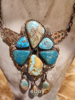 NATIVE AMERICAN NECKLACE LYDIA BEGAY NAVAJO Sterling Silver SIGNED ONE OF A KIND