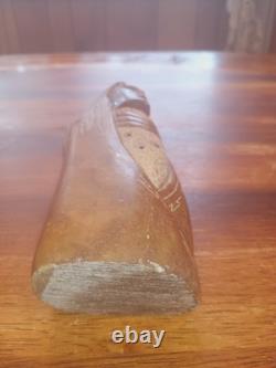 NATIVE AMERICAN Navajo Alabaster CARVED STONE INDIAN by Artist ROLAND BEYALE'96