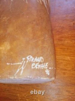 NATIVE AMERICAN Navajo Alabaster CARVED STONE INDIAN by Artist ROLAND BEYALE'96