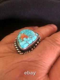 NATIVE AMERICAN VINTAGE NAVAJO STERLING TURQOUISE RING 25grms