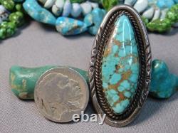 NAVAJO Irene Platero ROYSTON TURQUOISE Sterling Silver 1.9 Ring sz8 Signed