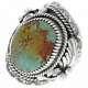 Navajo Natural # 8 Spiderweb Turquoise Men's Ring Silver Big Boy Sizes 9 To 13