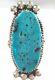 Navajo Selina Warner 925 Elongated Braided Kingman Turquoise Size 6 Ring 8.1g