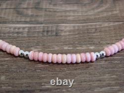Native American 18 Sterling Silver & Pink Conch Necklace by Joe