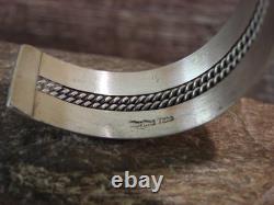 Native American 5/8 Navajo Indian Sterling Silver Bracelet Cuff Tahe
