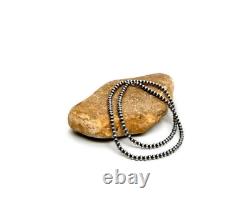Native American 6mm Sterling Silver Navajo Pearls 15 Single Strand Necklace