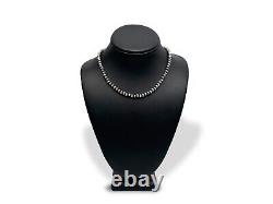 Native American 7mm Sterling Silver Navajo Pearls 16 Hook & Eye Cone Necklace