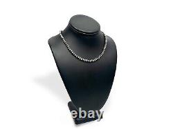 Native American 7mm Sterling Silver Navajo Pearls 16 Hook & Eye Cone Necklace