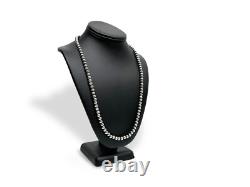 Native American 7mm Sterling Silver Navajo Pearls 24 Single Strand Necklace