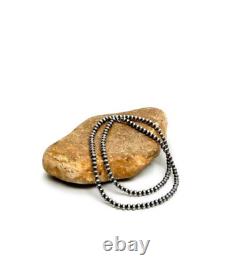 Native American 8mm Sterling Silver Navajo Pearls 16 Single Strand Necklace