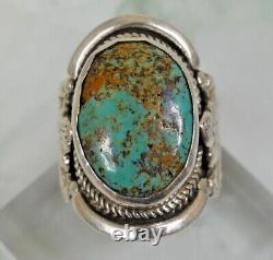 Native American 925 Sterling Silver Navajo Turquoise Ring Size 11 Chunky 18.5g