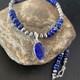 Native American Blue Lapis Pendant Navajo Sterling Silver Necklace 11667