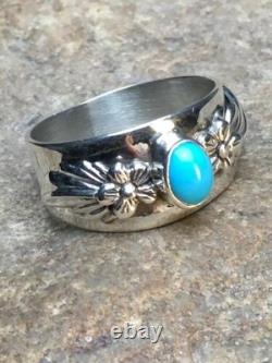 Native American Blue Turquoise Navajo Ring Sterling Silver Sz 4.75 4455