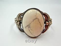Native American Bracelet Paulene McCray Cuff Womens Navajo White Broken Band